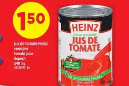 Maxi JUS DE TOMATE HEINZ | tomato juice, 540 mL offer