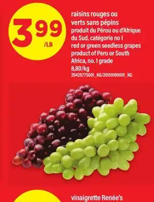 Maxi RAISINS ROUGES OU VERTS SANS PÉPINS | red or green seedless grapes offer