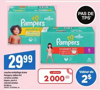 Maxi COUCHES EMBALLAGE ÉCONO PAMPERS, TAILLES N-8 | diapers, size N-8, 58-180 un offer