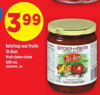 Maxi KETCHUP AUX FRUITS SI-BON | fruit chow-chow, 500 mL offer