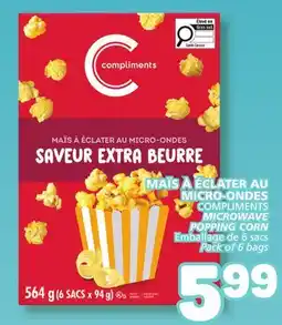 Marché Bonichoix COMPLIMENTS MICROWAVE POPPING CORN offer