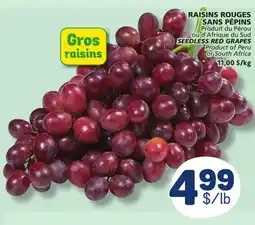 Marché Bonichoix SEEDLESS RED GRAPES offer