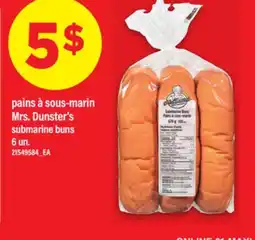 Maxi PAINS À SOUS-MARIN MRS. DUNSTER'S | submarine buns, 6 un offer