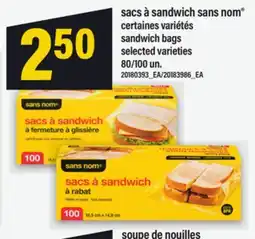 Maxi SACS À SANDWICH SANS NOM | sandwich bags, 80/100 un offer