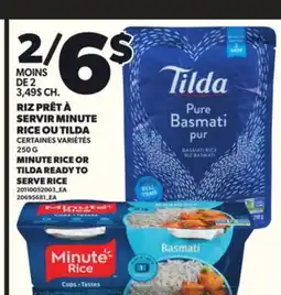 Provigo RIZ PRÊT À SERVIR MINUTE RICE OU TILDA, 250 G offer