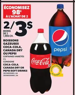 Provigo BOISSONS GAZEUSES COCA-COLA, CANADA DRY OU PEPSI, 2 L offer