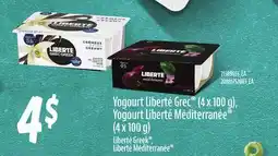 Provigo YOGOURT LIBERTÉ GREC , (4 X 100 G), YOGOURT LIBERTÉ MÉDITERRANÉE , (4 X 100 G) offer