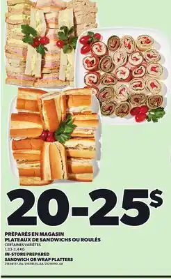 Provigo PRÉPARÉS EN MAGASIN PLATEAUX DE SANDWICHS OU ROULÉS, 1,23-3,4 KG offer