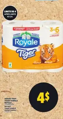 Provigo ESSUIE-TOUT TIGER TOWELS ROYALE, 3=6 ROULEAUX offer