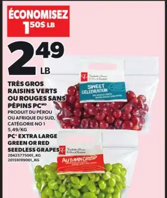 Provigo TRÈS GROS RAISINS VERTS OU ROUGES SANS PÉPINS PCMD offer