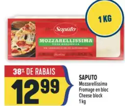 Marché Adonis MOZZARELLISSIMA FROMAGE EN BLOC SAPUTO | SAPUTO CHEESE BLOCK offer