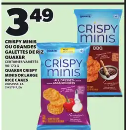 Provigo CRISPY MINIS OU GRANDES GALETTES DE RIZ QUAKER, 90-173 G offer