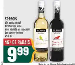 Marché Adonis ST-REGIS VIN SANS ALCOOL | ALCOHOL FREE WINE offer