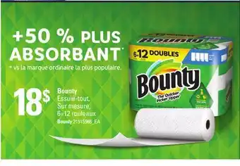 Provigo BOUNTY ESSUIE-TOUT SUR MESURE, 6=12 ROULEAUX offer