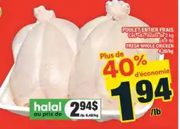 Super C POULET ENTIER FRAIS | FRESH WHOLE CHICKEN offer