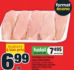 Super C POITRINES DE POULET FRAIS DÉSOSSÉES | FRESH BONELESS CHICKEN BREASTS offer