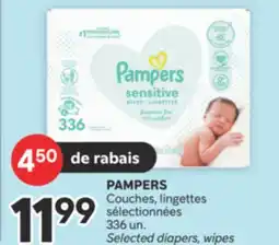 Brunet PAMPERS Couches, lingettes sélectionnées offer