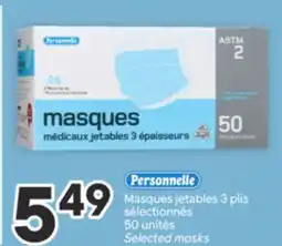 Brunet Personnelle Masques jetables 3 plis sélectionnés offer