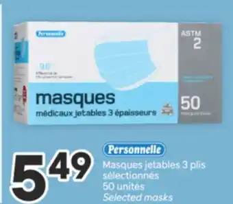 Brunet Personnelle Masques jetables 3 plis sélectionnés offer