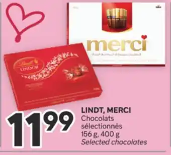 Brunet LINDT, MERCI Chocolats sélectionnés offer