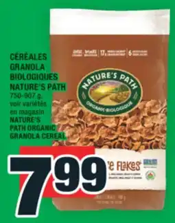 Super C CÉRÉALES GRANOLA BIOLOGIQUES NATURE'S PATH | NATURE'S PATH ORGANIC GRANOLA CEREAL offer