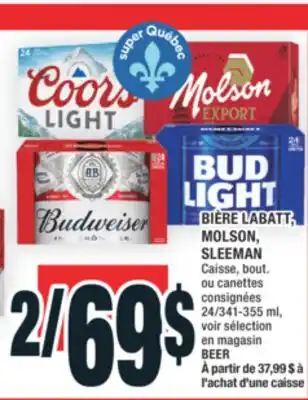 Super C BIÈRE LABATT, MOLSON, SLEEMAN | BEER offer