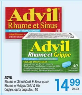 Uniprix ADVIL Rhume et sinus/cold & Sinus ou/Rhume et grippe/Cold & Flu offer