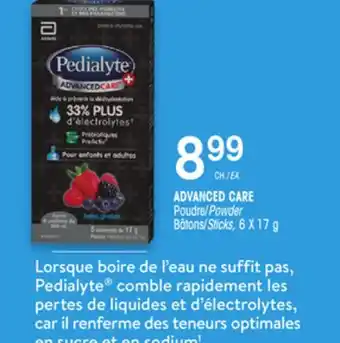 Uniprix PEDIALYTE ADVANCED CARE Poudre/Powder, Bâtons/Sticks offer