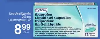 Uniprix OPTION + Ibuprofène/Ibuprofen 200 mg, Gélules/Capsules offer