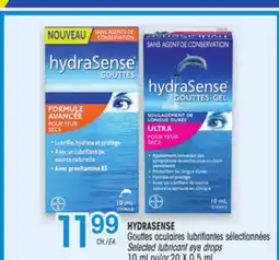 Uniprix HYDRASENSE Gouttes oculaires lubrifiantes sélectionnées / Selected lubricant eye drops offer