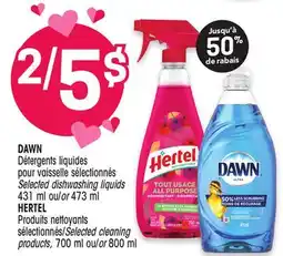 Uniprix DAWN Détergents liquides pour vaisselle sélectionnés / Selected dishwashing liquids, HERTEL offer