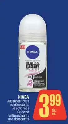 Jean Coutu NIVEA Selected antiperspirants and deodorants offer