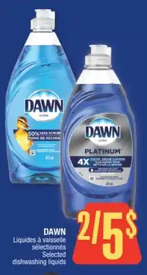 Jean Coutu DAWN Selected dishwashing liquids offer