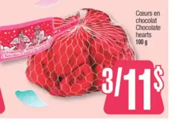 Jean Coutu Chocolate hearts offer