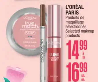 Jean Coutu L'ORÉAL PARIS Selected makeup products offer