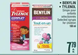 Jean Coutu BENYLIN, TYLENOL Selected syrups for children offer