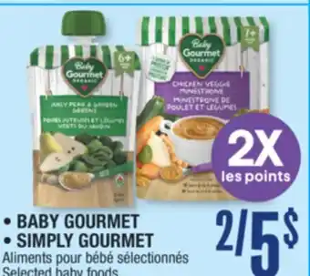 Jean Coutu BABY GOURMET, SIMPLY GOURMET Selected baby foods offer