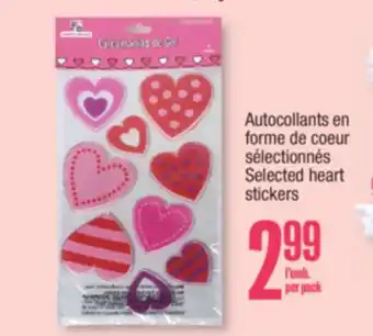 Jean Coutu Selected heart stickers offer