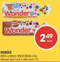 Shoppers Drug Mart Wonder white or whole wheat bread offer