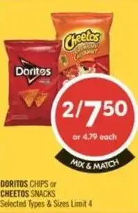 Shoppers Drug Mart Doritos chips or cheetos snacks offer