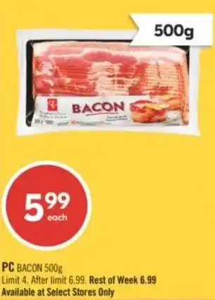 Shoppers Drug Mart PC bacon offer