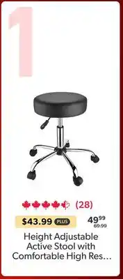 Shopper+ Height Adjustable Active Stool with Comfortable High Res offer