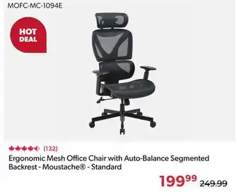 Shopper+ Ergonomic Mesh Office Chair with Auto-Balance Segmented Backrest - Moustache - Standard offer