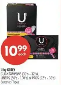 Shoppers Drug Mart U by kotex offer