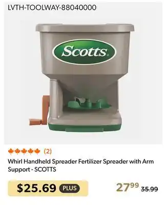 Shopper+ Whirl Handheld Spreader Fertilizer Spreader with Arm Support - SCOTTS offer