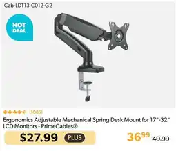 Shopper+ Ergonomics Adjustable Mechanical Spring Desk Mount for 17-32 LCD Monitors - PrimeCables offer