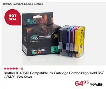 Shopper+ Brother LC406XL Compatible Ink Cartridge Combo High Yield BK/ C/M/Y - Eco-Saver offer