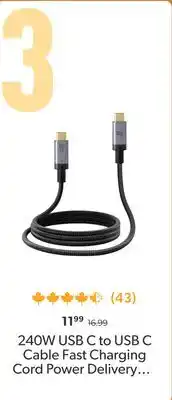 Primecables 240W USB C to USB C Cable Fast Charging Cord Power Deliver offer