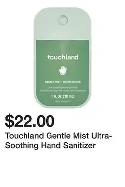 Sephora Touchland Gentle Mist Ultra-Soothing Hand Sanitizer offer