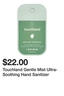 Sephora Touchland Gentle Mist Ultra-Soothing Hand Sanitizer offer